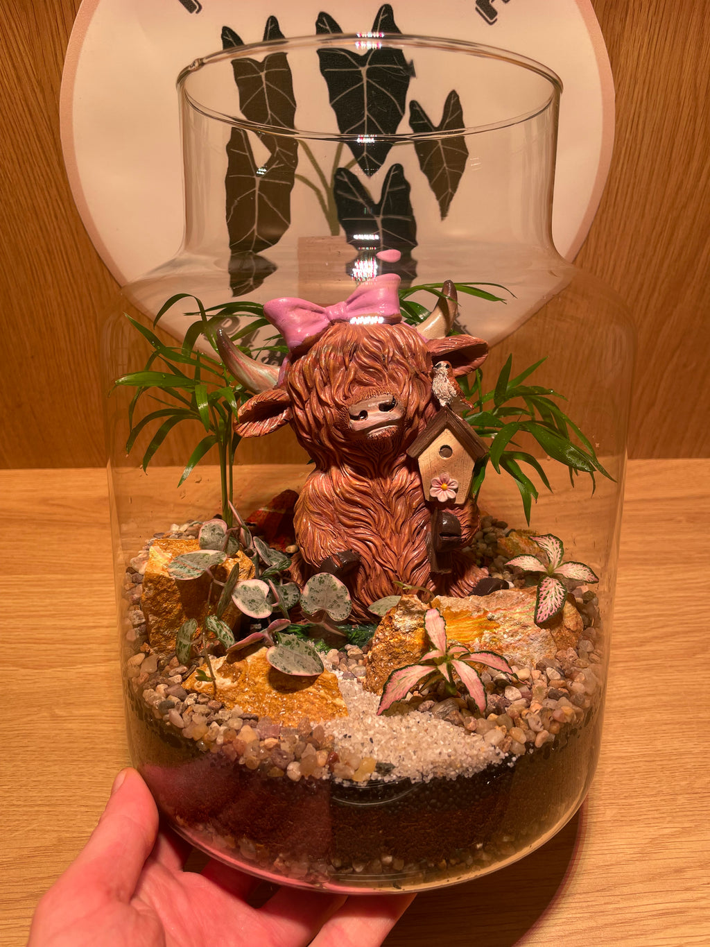 Highland Cow & Birdy Terrarium