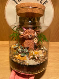 Highland Cow & Birdy Terrarium