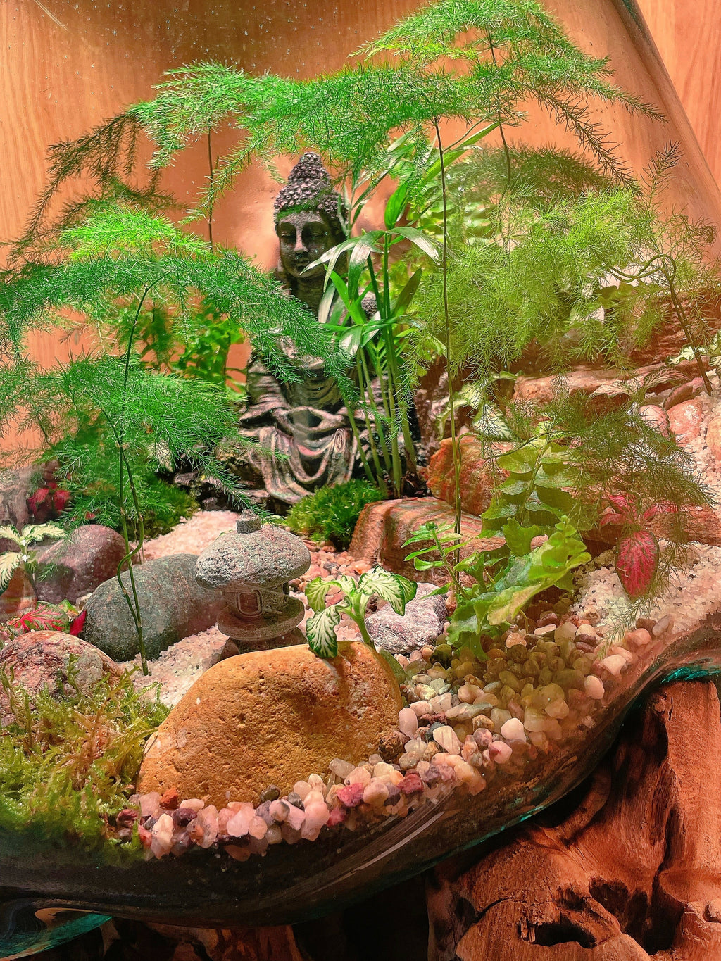 Molten Glass On Wood Japanese Garden