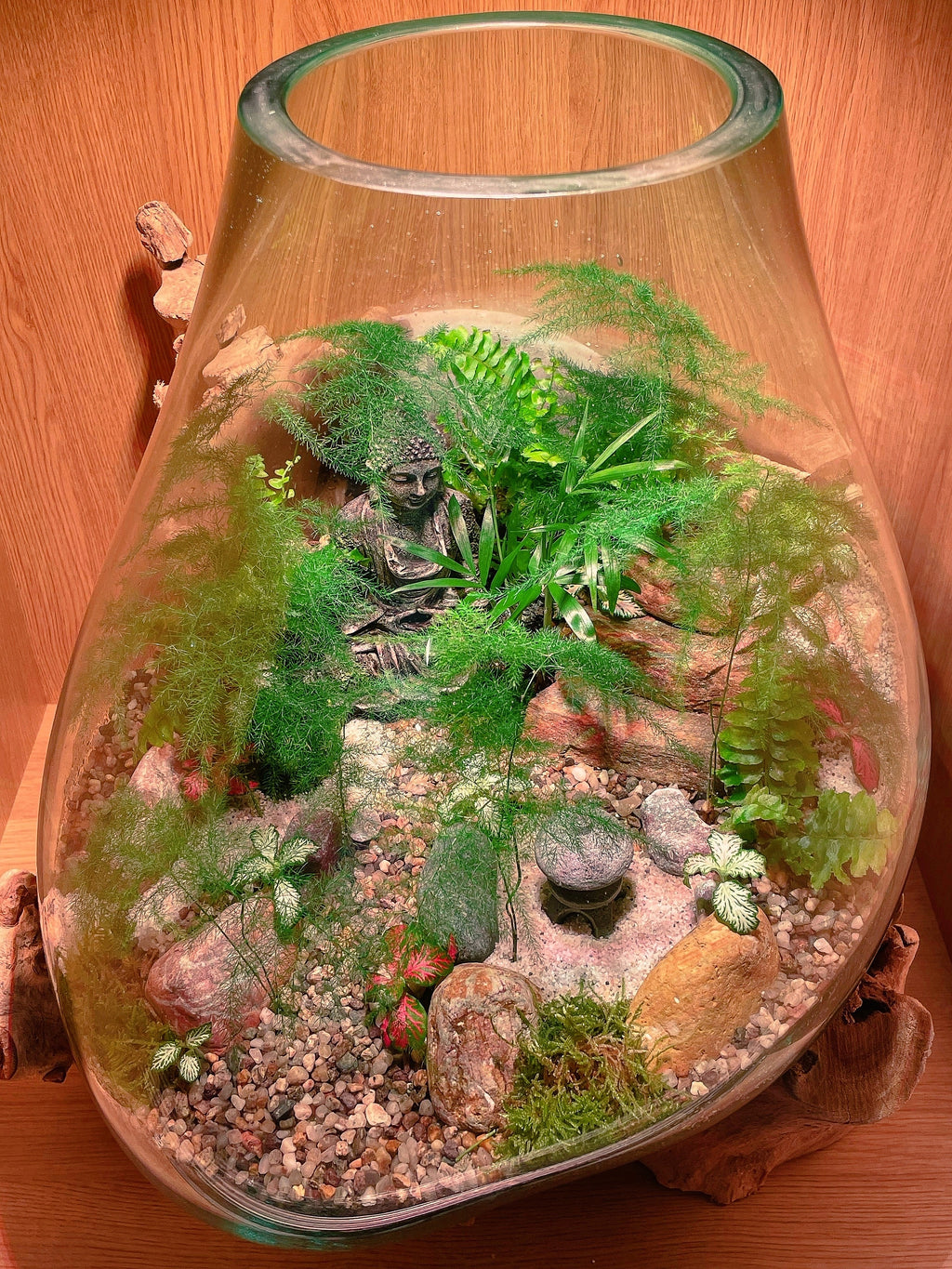 Molten Glass On Wood Japanese Garden