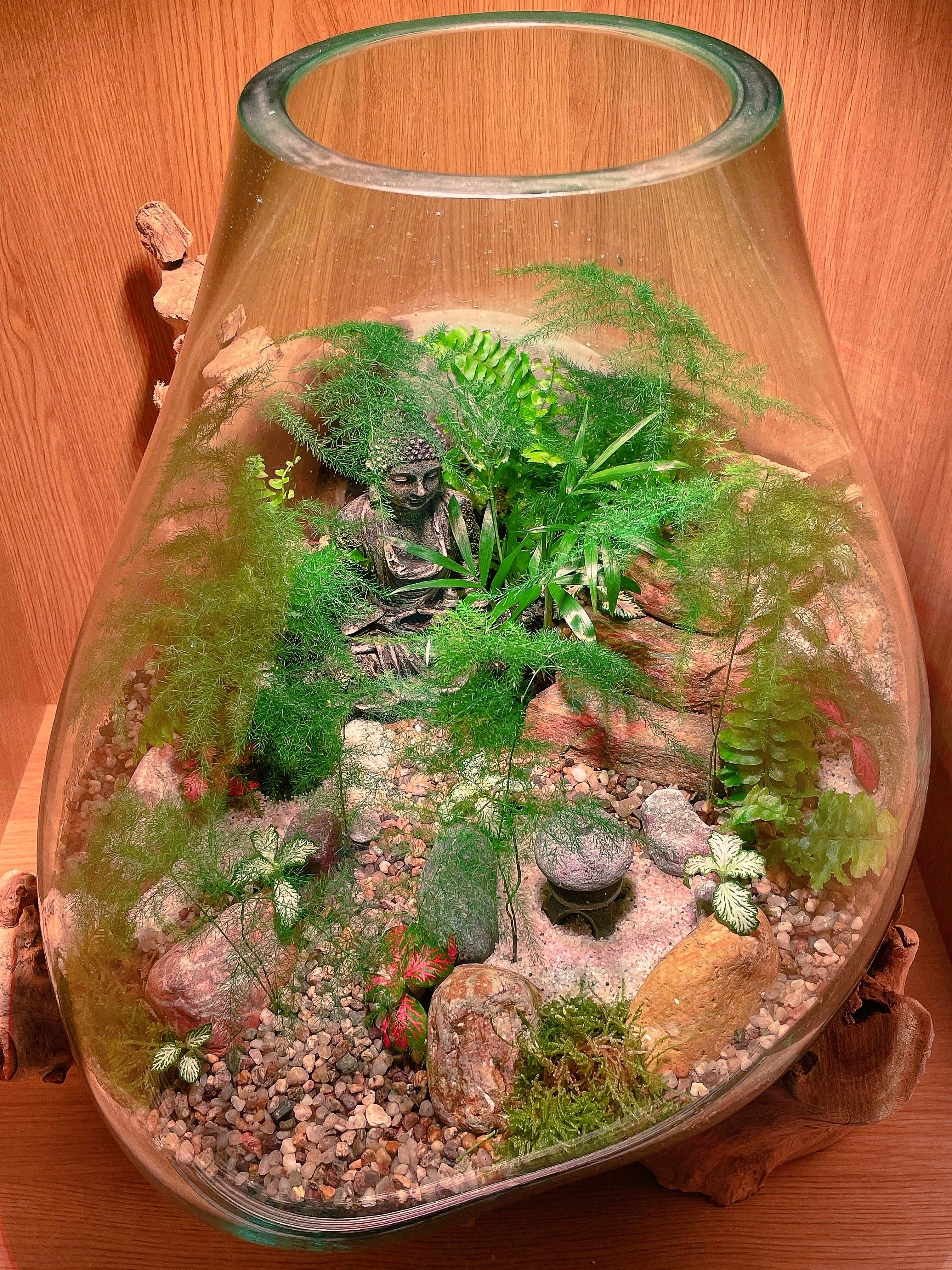 Molten Glass On Wood Japanese Garden
